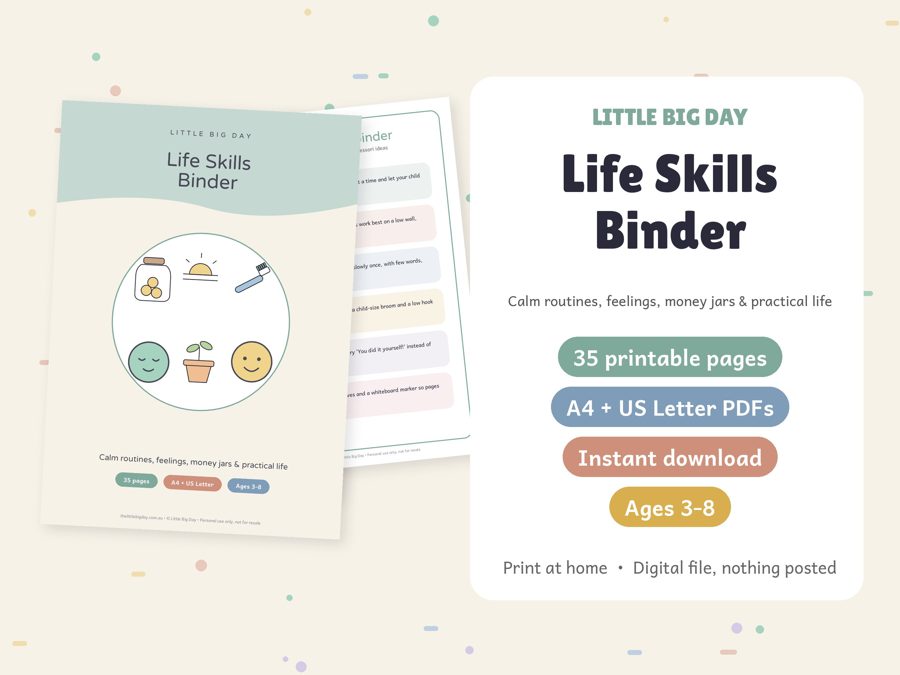Montessori Life Skills Binder printable pages
